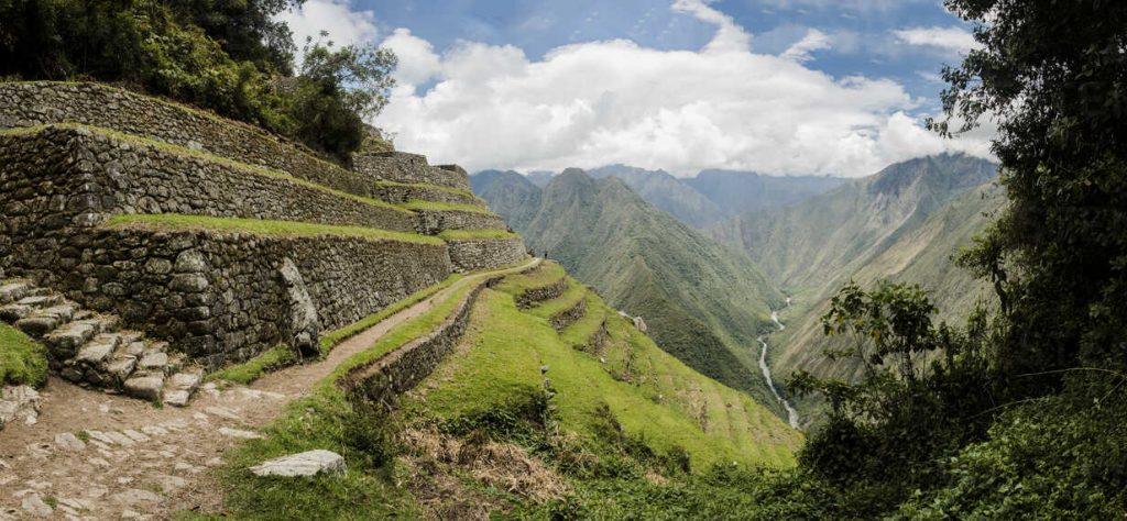 Intipata on the Inca trail, Inca, Huanuco, Peru, South America